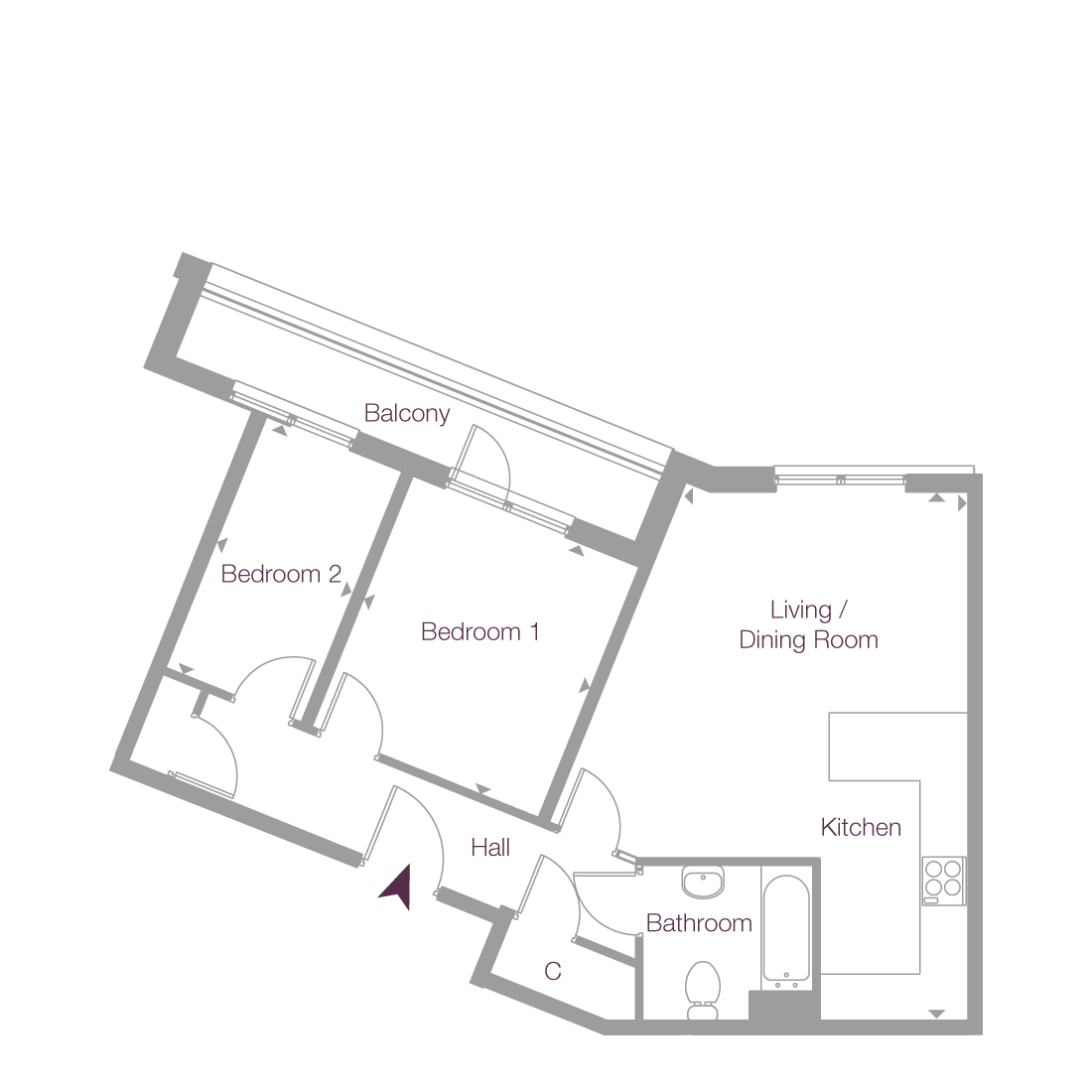 Floorplan for plot Apartment 3